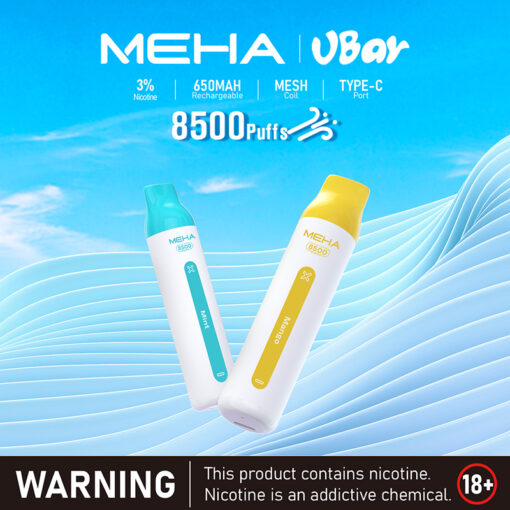 【MEHA VBar 魅嗨8500口】18ml超大容量｜6500mAh可充電｜5%尼古丁｜Type-C快充