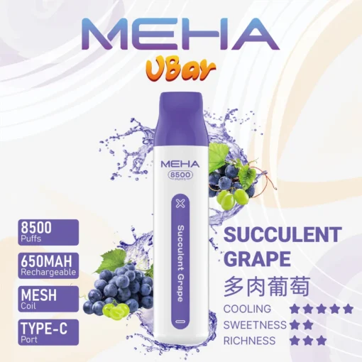 【MEHA VBar 魅嗨8500口】18ml超大容量｜6500mAh可充電｜5%尼古丁｜Type-C快充 - 图片 9