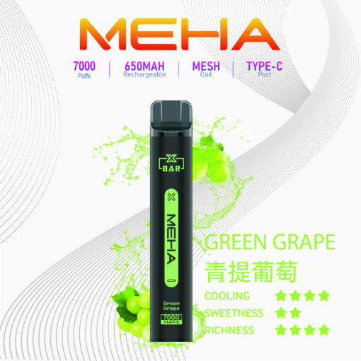 MEHA XBAR小黑條一次性電子菸 | 7000 Puffs 強勁續航 | 650mAh 可充電 | MESH 霧化芯 | Type-C 接口 | 16種豐富口味 - 图片 15