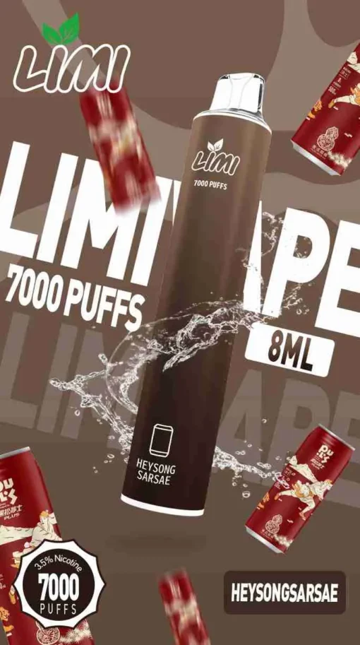 LIMI 7000 PUFFS 一次性拋棄式電子煙 - 可充電設計，台灣現貨，支持711到付 - 图片 7