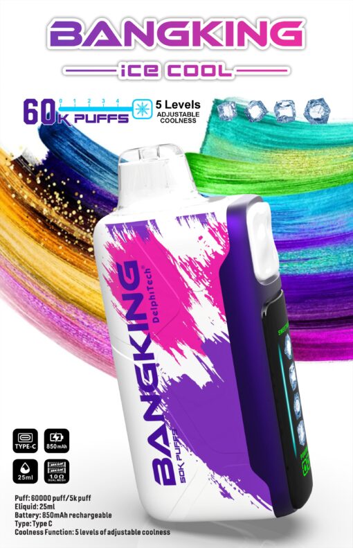 ❄️ Bang King Ice Cool 60000口 |5 段可調冰感 × 超強續航電子煙 - 图片 7